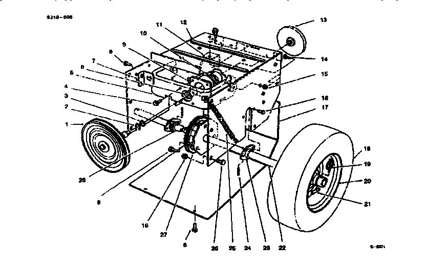 Traction Assembly 1 Diagram and Parts List for 522R 28230-7900001 & UP Lawn Boy Snow Blower